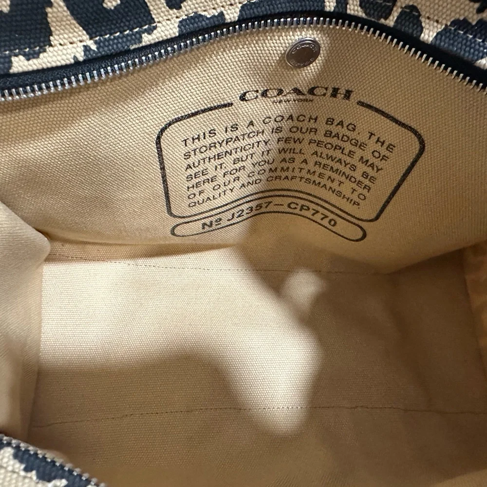 Coach Leopard Print Canvas Tote in Brown and Black - Picture 6 of 7